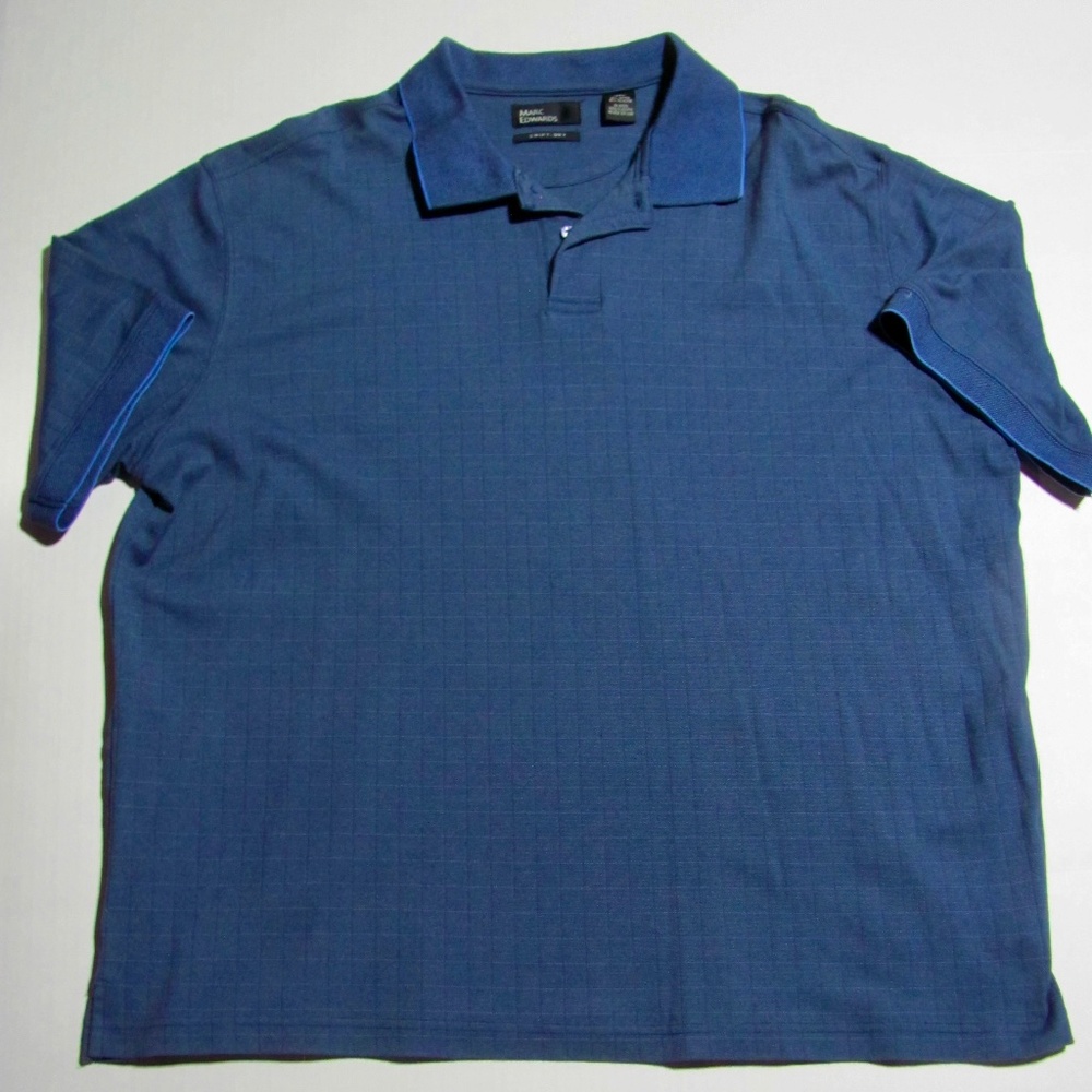 Mark Edwards Men's Polo Shirt; Short Sleeve; Blue; Sz. 2 XL